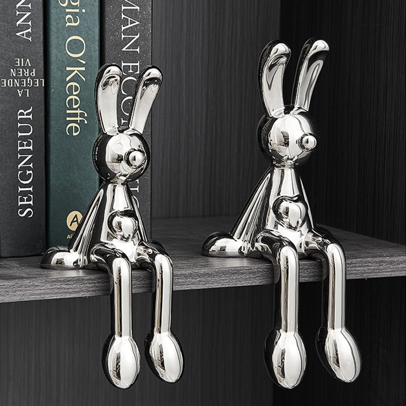 Creative Electroplating Rabbit Ceramic Figurines