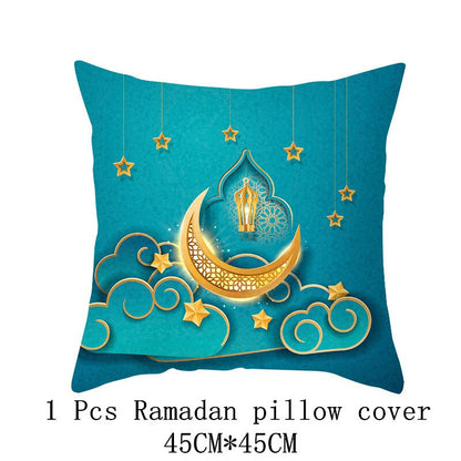 EID Mubarak Cushion Cover Ramadan Decoration for Home Ramadan Kareem Mubarak Muslim Islamic Party Supplies 2023 EID Pillowcase