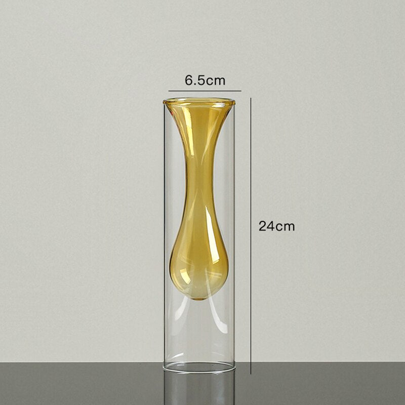 Nordic Home Decor Glass Vase Living Room Decoration Flower Vase Transparent Home Decorations Decorative Glasses Gifts