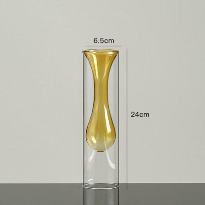 Nordic Home Decor Glass Vase Living Room Decoration Flower Vase Transparent Home Decorations Decorative Glasses Gifts