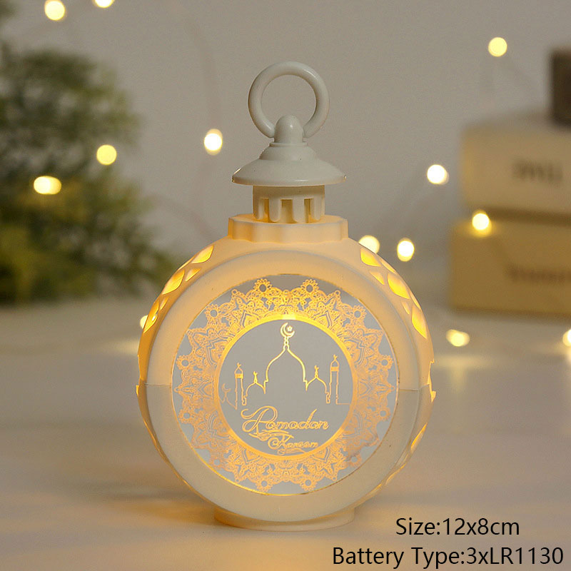 EID Mubarak Lantern LED Light Ornaments Eid Al-Fitr Aid Islamic Muslim Party Decor Supplies Ramadan Kareem Decoration for Home