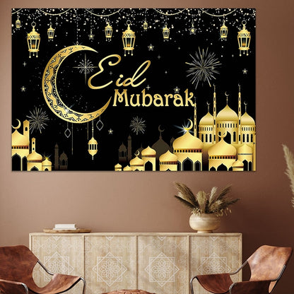 Eid Mubarak Background 2023 Kareem Ramadan Decoration for Home Islamic Muslim Party Supplies Ramadan Mubarak Decor Eid Al Adha