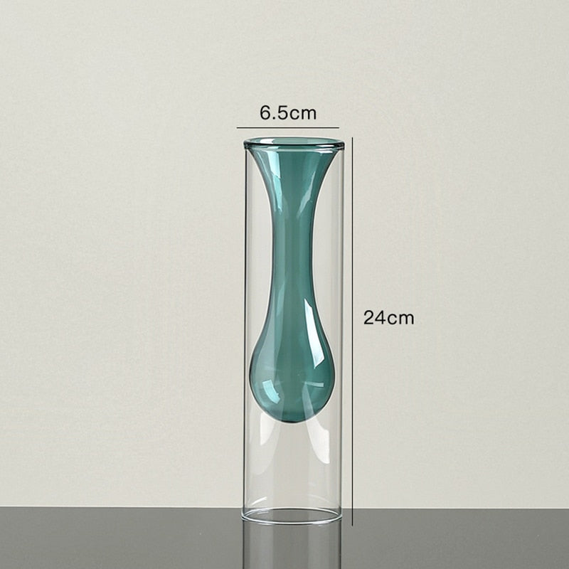 Nordic Home Decor Glass Vase Living Room Decoration Flower Vase Transparent Home Decorations Decorative Glasses Gifts