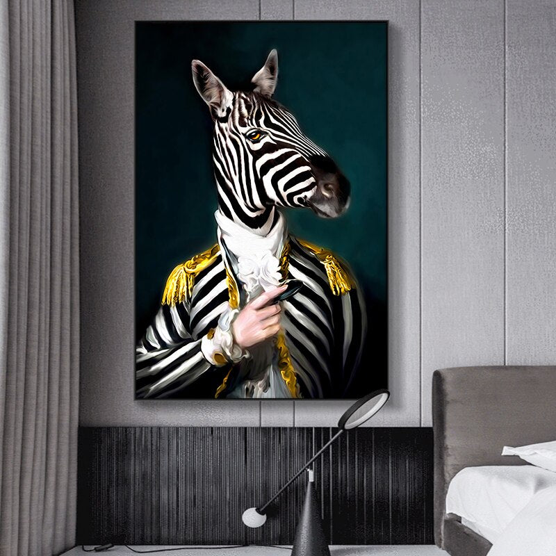 Abstract Animal Zebra Portrait Art - Home at First Site