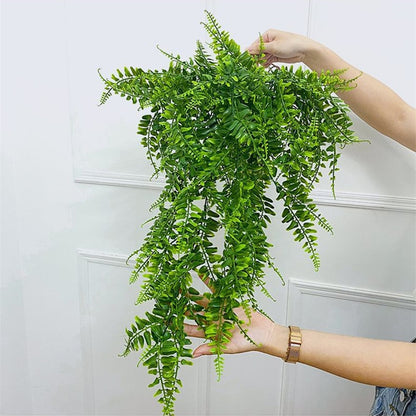 Artificial Plant Persian Fern Leaves, Wall Hanging Balcony Decoration