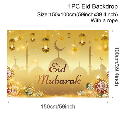 Eid Background Eid Mubarak Ramadan Kareem Backdrop Islam Muslim Party Supplies 2023 Ramadan Decoration For Home Eid Al-fitr Gift