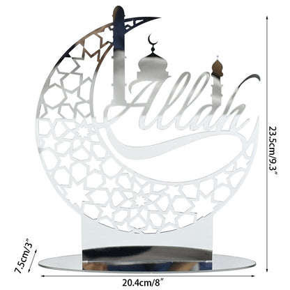 Hollow Out Ramadan Moon Acrylic Table Ornament Eid Mubarak DIY Decoration For Home Kareem Eid Gift Islamic Muslim Party Supplies