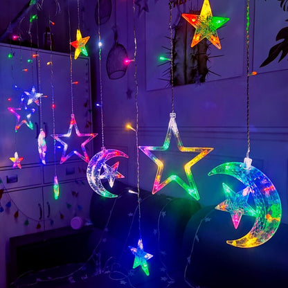 Ramadan Decoration 2023 Star Moon Led Curtain Garland String Light Islam Muslim Party Decor for Home Gift EID Mubarak Supplies