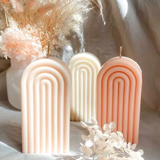 Rainbow Arch Candle Silicone Mold, Resin Plaster Mould Art Craft Home Decor