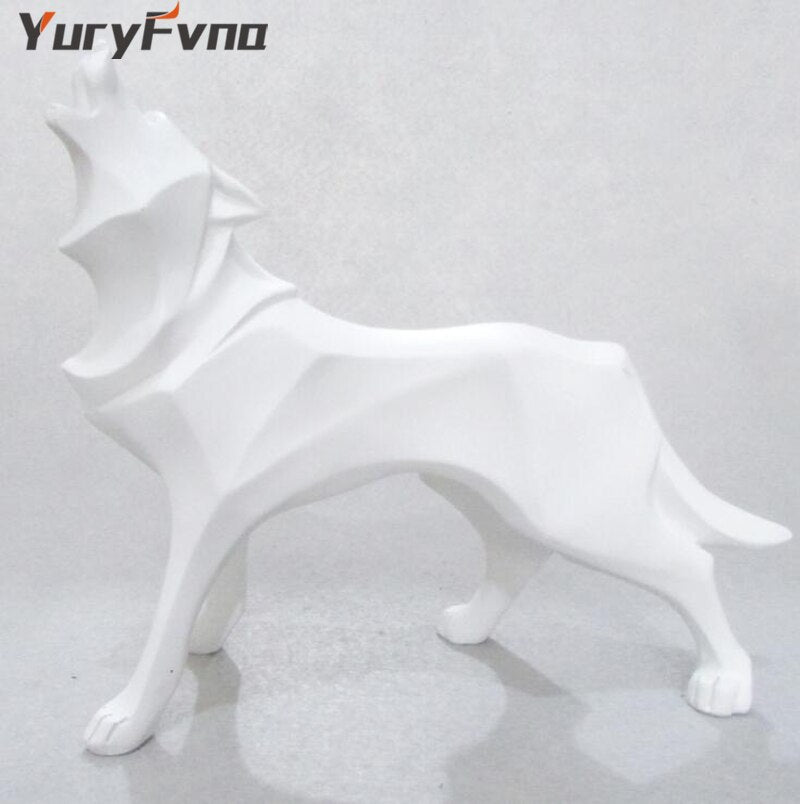 Wolf Statue Sculptures Resin, Animal Figurines, Home Decor