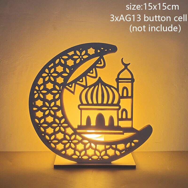 EID Mubarak Lantern LED Light Ornaments Eid Al-Fitr Aid Islamic Muslim Party Decor Supplies Ramadan Kareem Decoration for Home