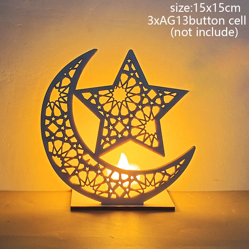 EID Mubarak Lantern LED Light Ornaments Eid Al-Fitr Aid Islamic Muslim Party Decor Supplies Ramadan Kareem Decoration for Home