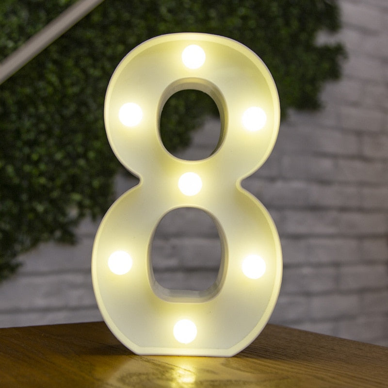 Luminous LED Letter Lights, Birthday Party Decorations.