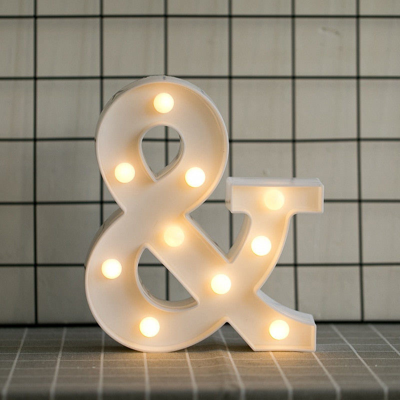 Luminous LED Letter Lights, Birthday Party Decorations.