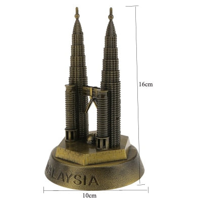 ERMAKOVA Metal World Famous Building Architecture Model Statue Landmark Tourist Souvenir Home Office Decoration