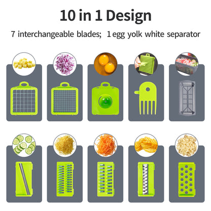 Multifunctional Vegetable Cutter, Potato Chopper, Carrot Grater Slicer