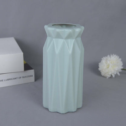 Modern Flower Vase White Pink Blue Plastic Vase Flower Pot Basket Nordic Home Living Room Decoration Ornament Flower Arrangement