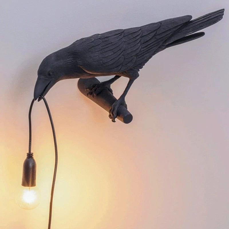 Resin Lucky Bird Crow Wall Lamp Table Lamp Night Light Bedroom Bedside Living Room Wall Lamp Home Decoration