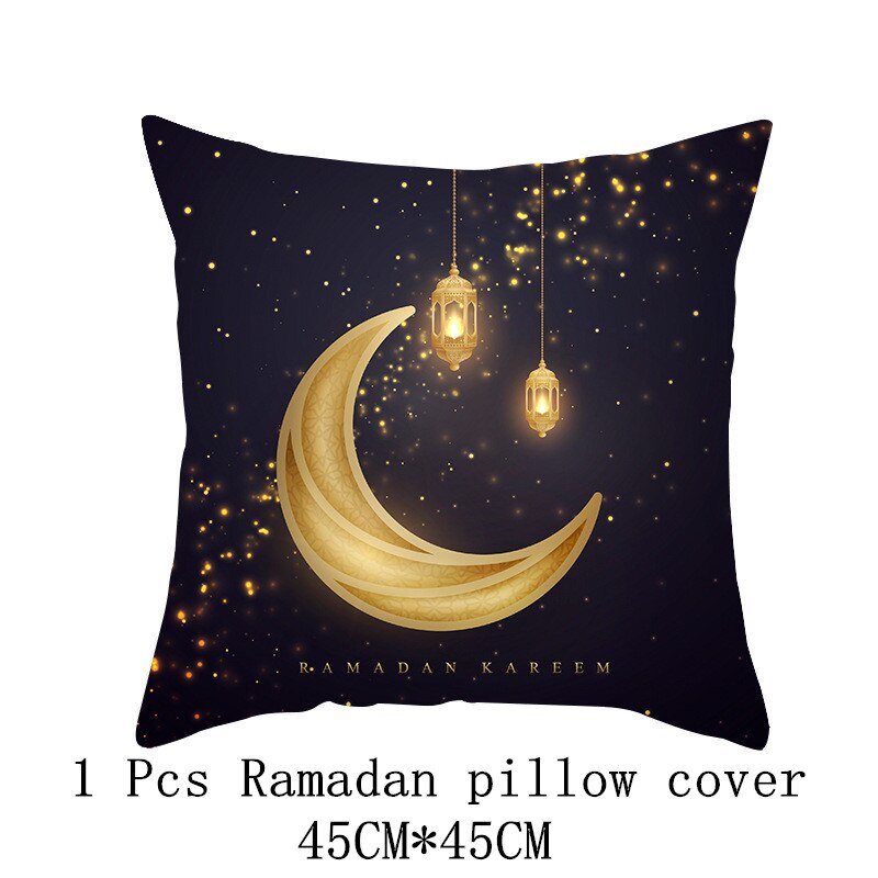 EID Mubarak Cushion Cover Ramadan Decoration for Home Ramadan Kareem Mubarak Muslim Islamic Party Supplies 2023 EID Pillowcase