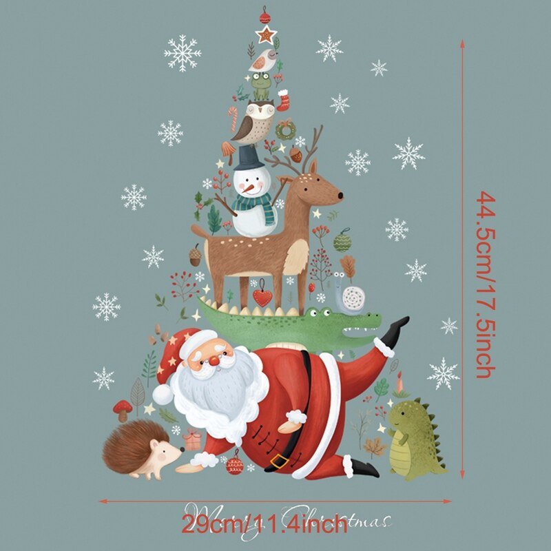 Santa Claus Elk Christmas Ornaments Window Stickers Merry Christmas Home Decoration New Year 2022 Sticker Xmas Decor Navidad