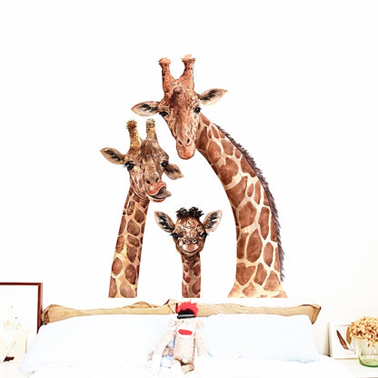 Cute Giraffe Family Wall Stickers, Living Room Wall Decor