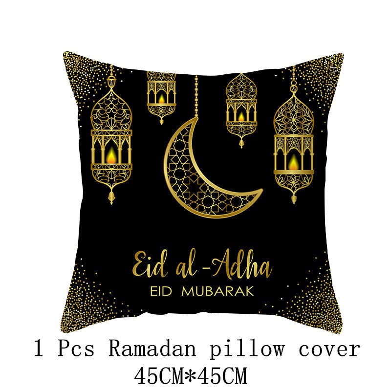 EID Mubarak Cushion Cover Ramadan Decoration for Home Ramadan Kareem Mubarak Muslim Islamic Party Supplies 2023 EID Pillowcase