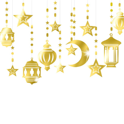 Hanging Star Garland For Home Decor, Muslim Party Supplies