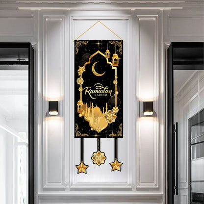 Ramadan Hanging Flag Ramadan Decorations 2023 For Home Kareem Aid EID Mubarak Muslim Islamic Festival Eid Al-fitr Party Supplies