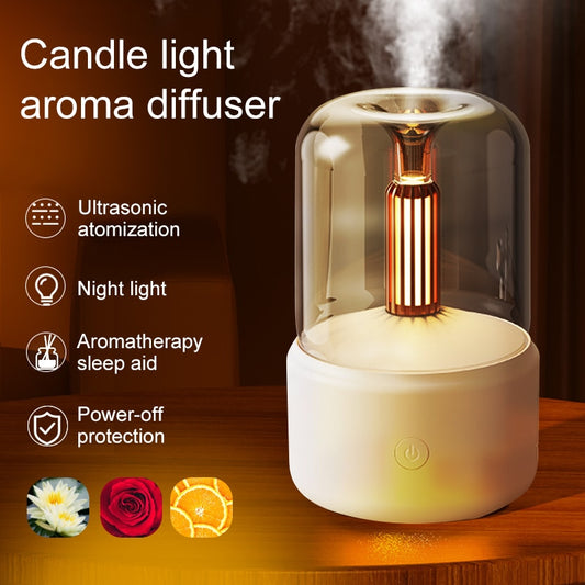 Portable Candlelight, Aroma Diffuser, USB Electric Home Air Humidifier.