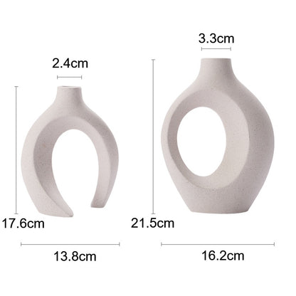 Nordic Ceramic Vase, Snuggle Set White Matte Creative Vase