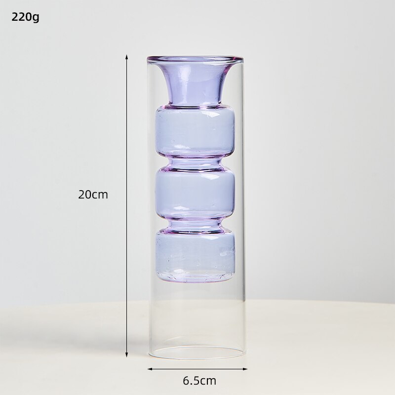 Nordic Home Decor Glass Vase Living Room Decoration Flower Vase Transparent Home Decorations Decorative Glasses Gifts