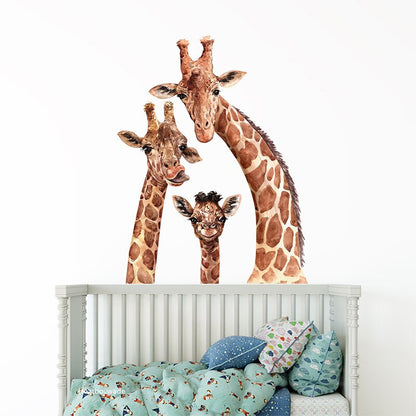 Cute Giraffe Family Wall Stickers, Living Room Wall Decor