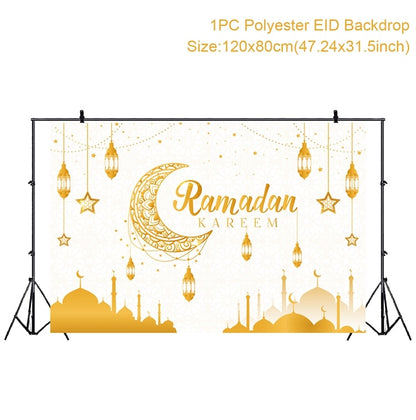 EID Mubarak Outdoor Fan-shaped Flag Banner Ramadan Decoration For Home Islamic Muslim Party Supplies Ramadan Kareem Home Decor