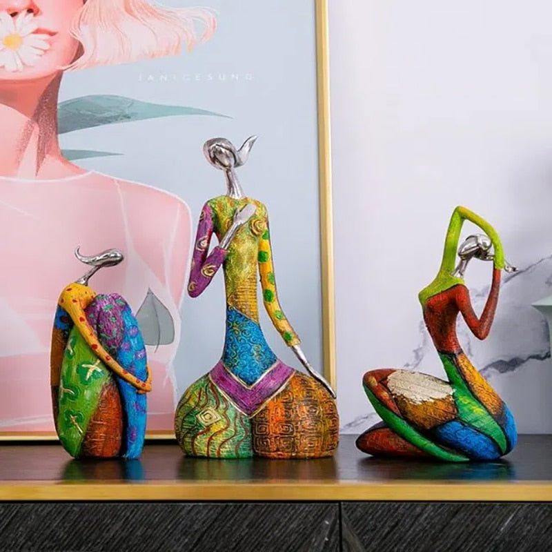 Home Decoration Colorful Abstract Figure Sculpture