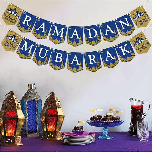 Eid Ramadan Decoration 2023 Eid Mubarak Banners for Home Businesses Mosques Iftar Party Banner for Ramadan Home Party Supplies