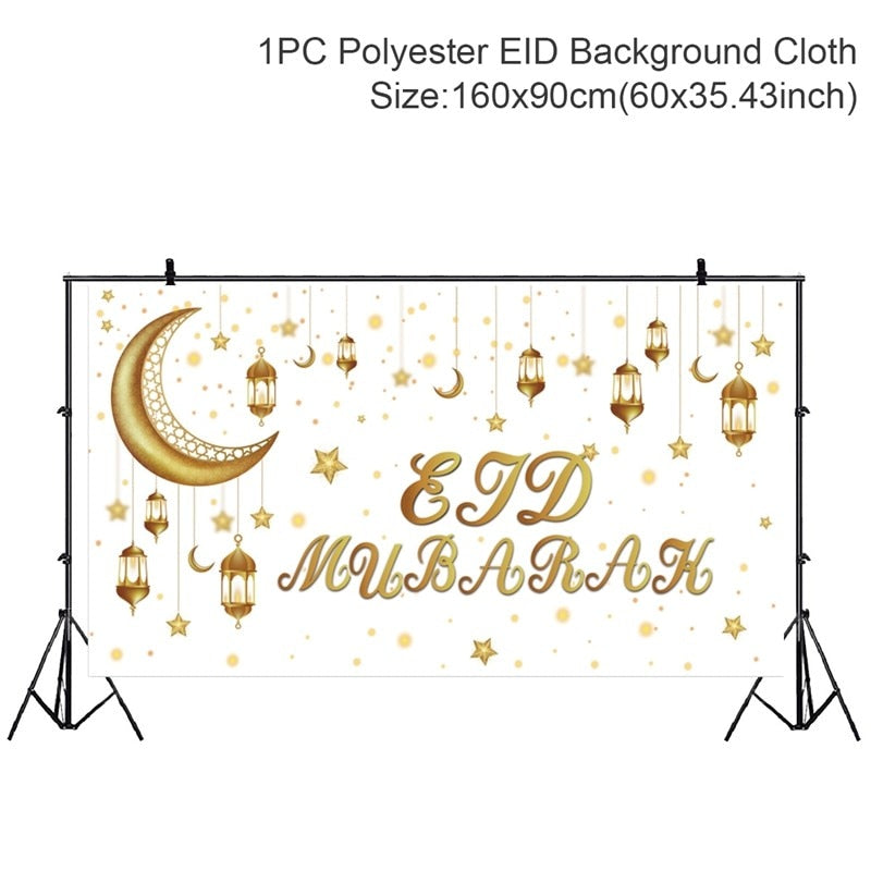 Eid Mubarak Background 2023 Kareem Ramadan Decoration for Home Islamic Muslim Party Supplies Ramadan Mubarak Decor Eid Al Adha