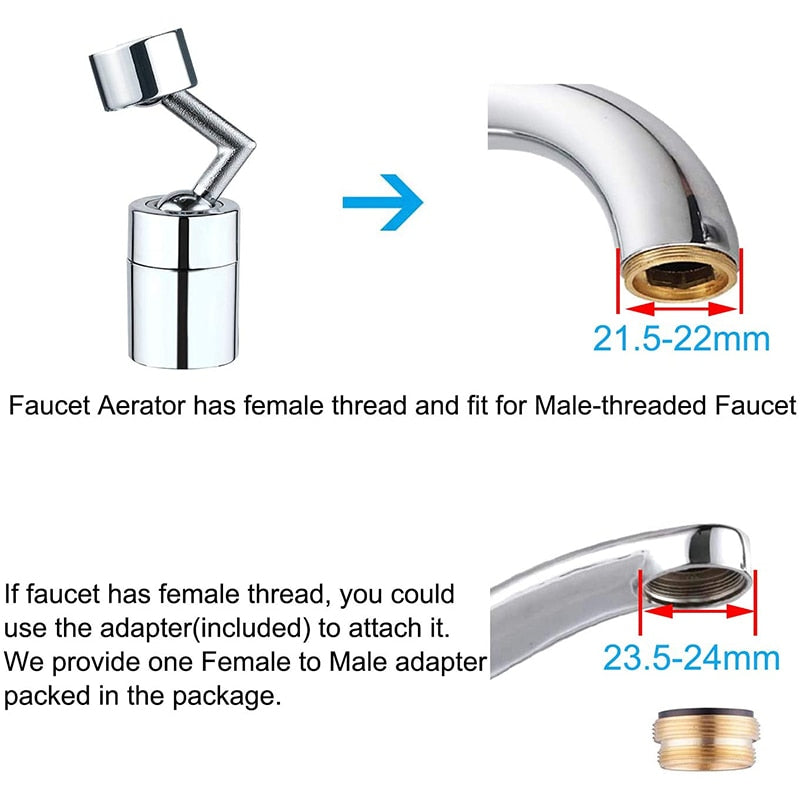 720 Degree Rotating Tap Filter Water Bubbler Faucet