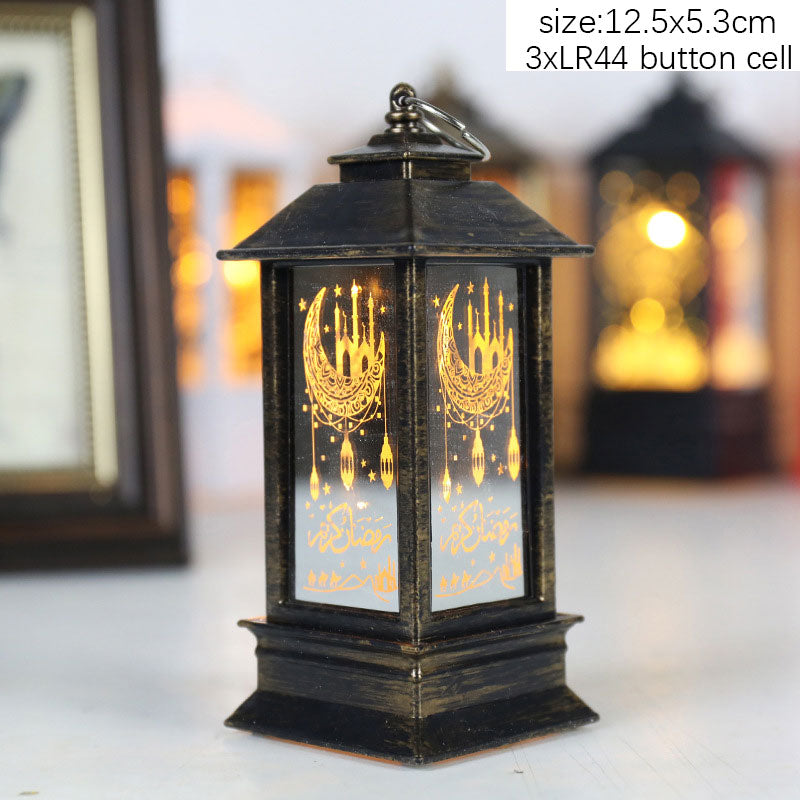 EID Mubarak Lantern LED Light Ornaments Eid Al-Fitr Aid Islamic Muslim Party Decor Supplies Ramadan Kareem Decoration for Home