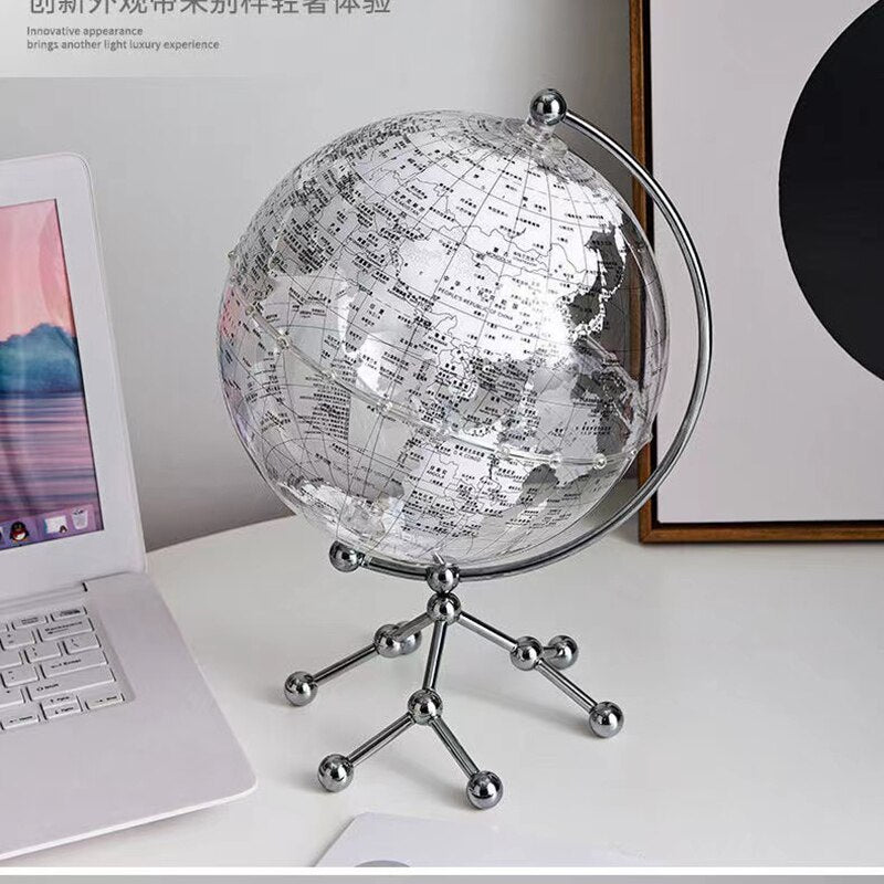 Transparent Globe Home Decor World Map Room Decor Geography Office Educational Ornament Desk Accessories School Supplies