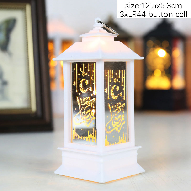 EID Mubarak Lantern LED Light Ornaments Eid Al-Fitr Aid Islamic Muslim Party Decor Supplies Ramadan Kareem Decoration for Home