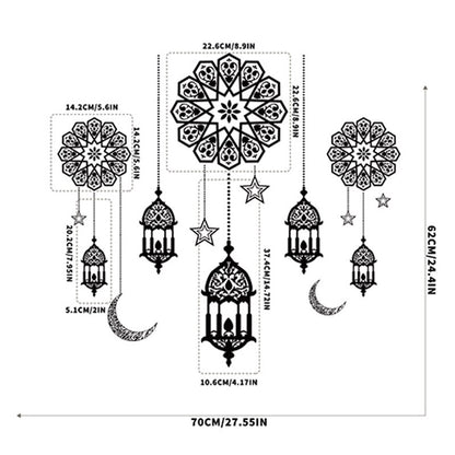 Eid Mubarak Wall Stickers Home Ramadan Decorations Islamic Muslim Eid Party Decor 2023 Eid Mubarak Ramadan Kareem Supplies