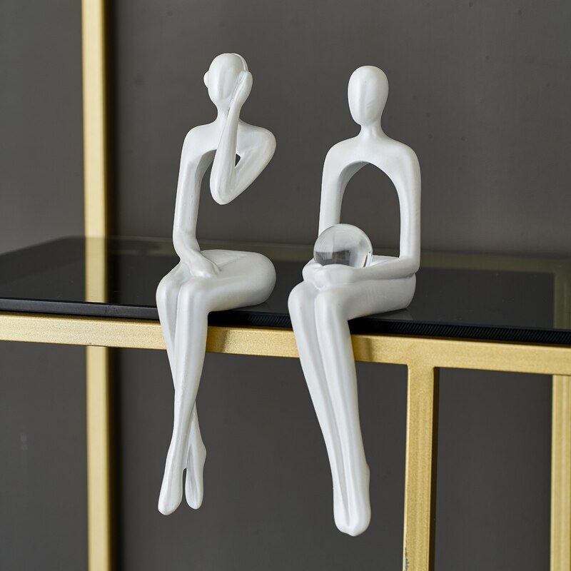 Home Decoration Accessories, Golden Reading Figures