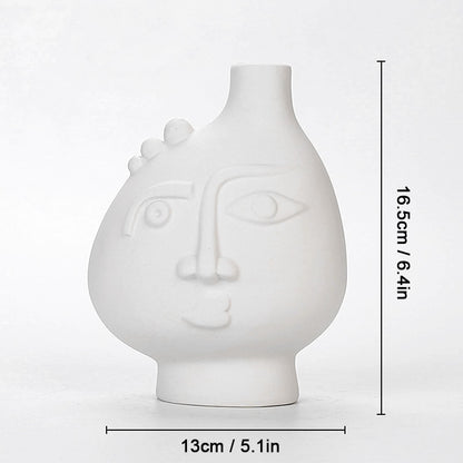 Nordic Ceramic Vase Creative Washbasin Chest Shape Art Vases Male And Female Model Vase For Birthday Gift Home Office Decoration