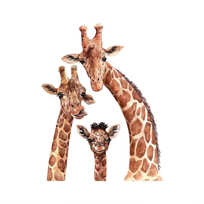 Cute Giraffe Family Wall Stickers, Living Room Wall Decor