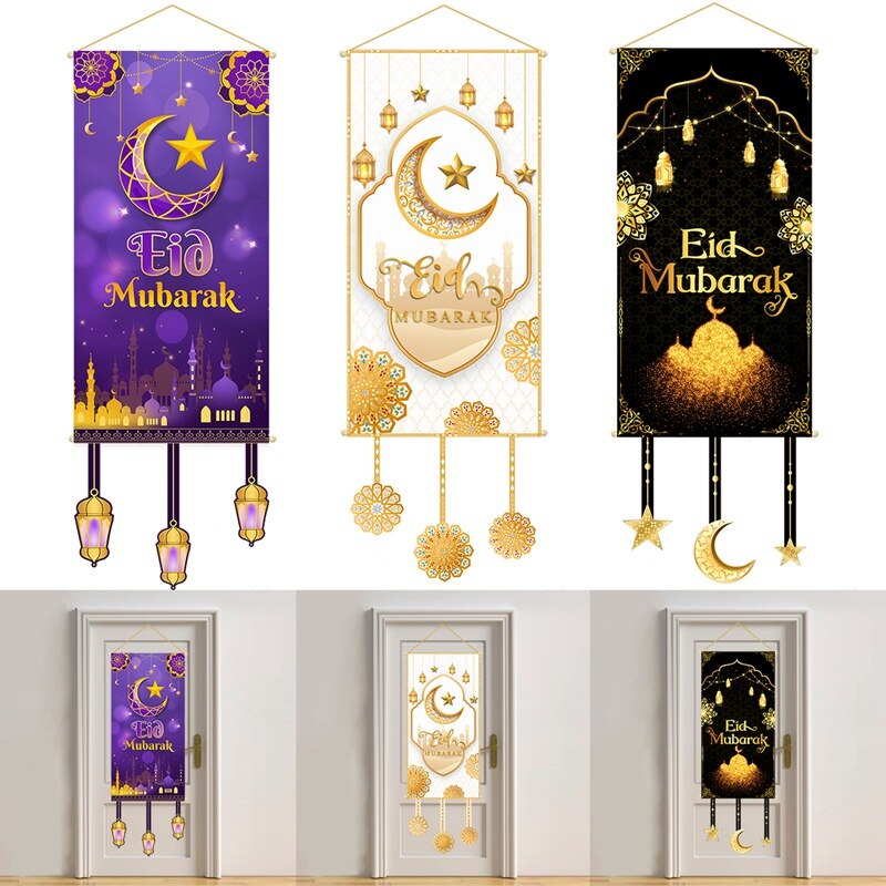 Ramadan Hanging Flag Ramadan Decorations 2023 For Home Kareem Aid EID Mubarak Muslim Islamic Festival Eid Al-fitr Party Supplies