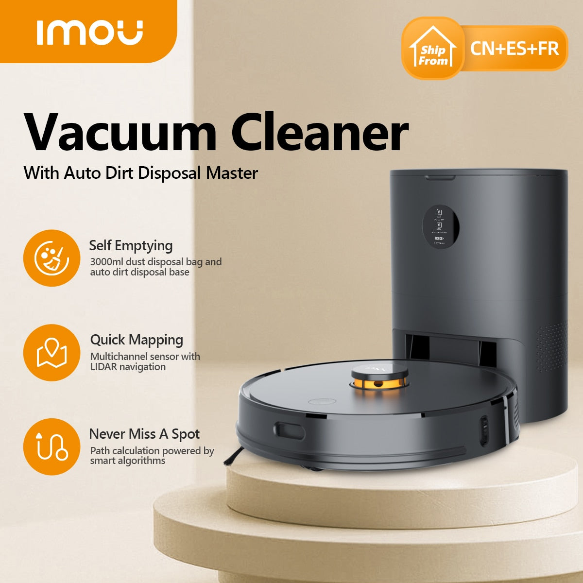 IMOU Robotic Self-empty Vacuum Cleaner Robot Sweeper Aspirador Friegasuelos Home Appliance Fast Shipping