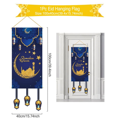 Ramadan Hanging Flag Ramadan Decorations 2023 For Home Kareem Aid EID Mubarak Muslim Islamic Festival Eid Al-fitr Party Supplies