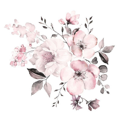 New Wall Sticker 30*90cm Watercolor Pink Flower Cluster  Home Background Decoration Can Be Removed