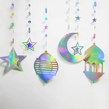 Hanging Star Garland For Home Decor, Muslim Party Supplies