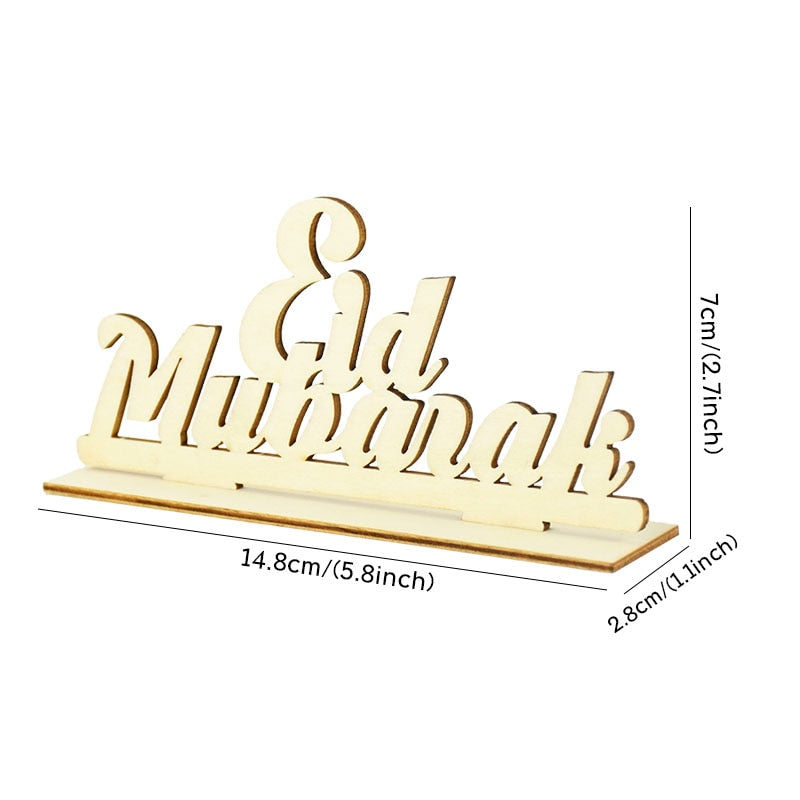 Eid Mubarak Wooden Ornament Ramadan Decorations For Home Islamic Muslim Party Supplies Eid Al Adha Favor Ramadan Kareem Gifts